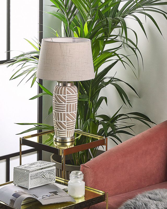 Lampa stołowa Traisen Ceramika Beżowy 1 szt.