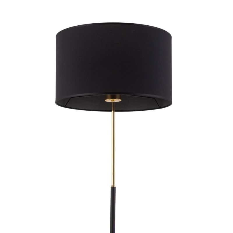 Stojací lampa TK Lighting Lord, klasická, černo-zlatá, provázkový vypínač - 1 ks.