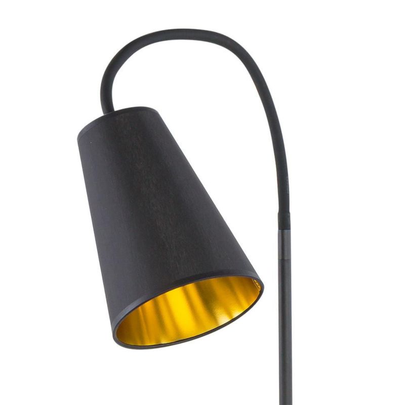 Lampa stojąca TK Lighting Wire 15W czarna-złota E27 LED 1 szt.