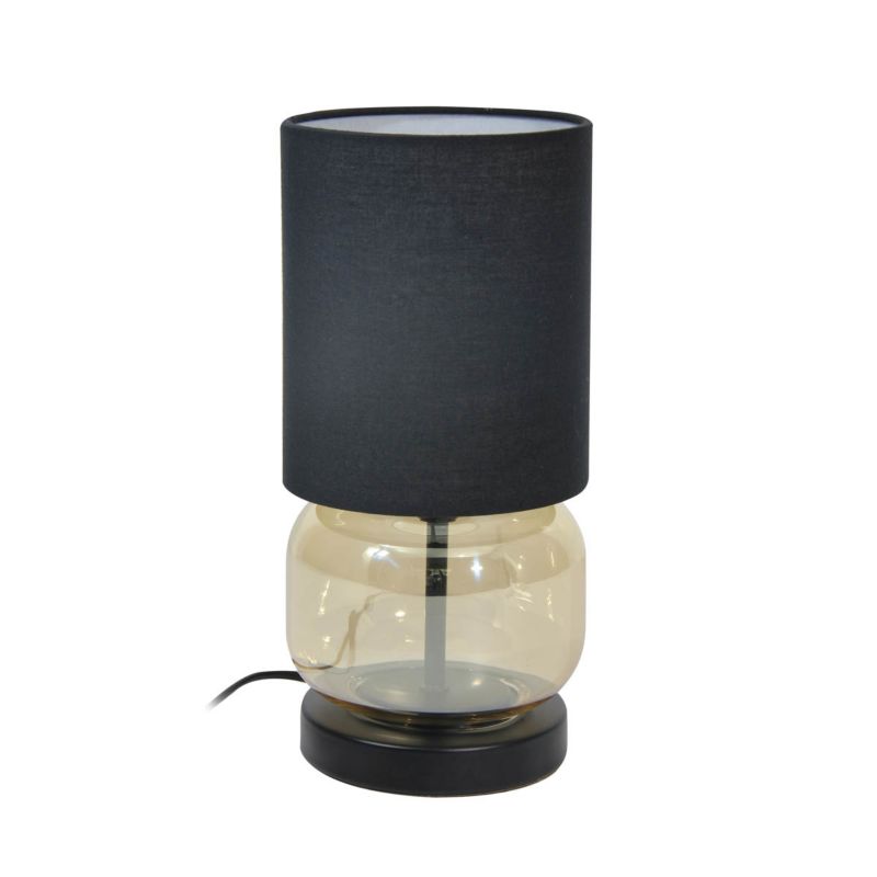 Lampa stołowa Dorme 1 x E27 czarna/amber