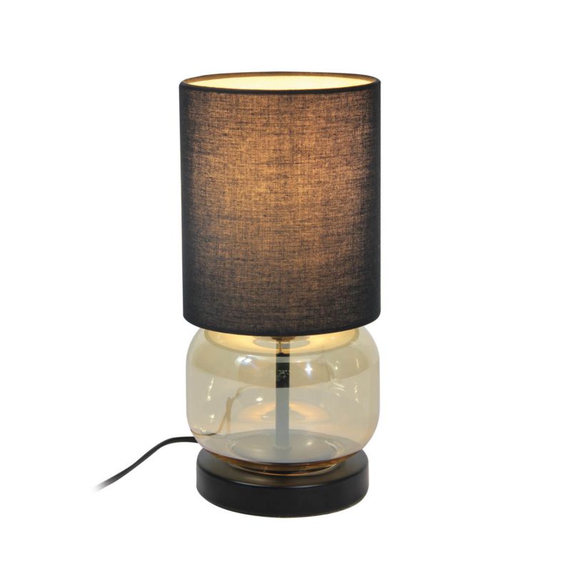 Lampa stołowa Dorme 1 x E27 czarna/amber