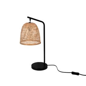 Lampa stołowa GoodHome Calume 1-punktowa E14 bambus