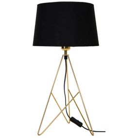 Lampa stołowa GoodHome Daitree 1-punktowa E27 brązowa / czarna