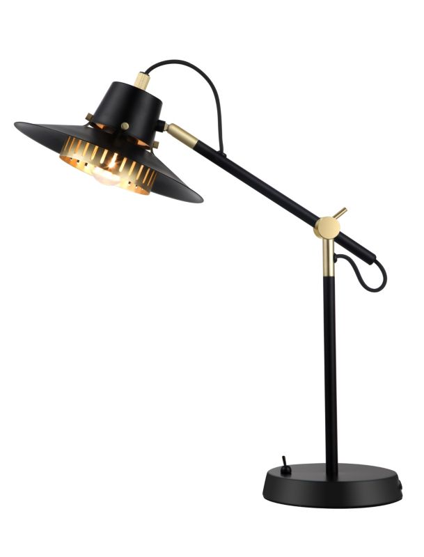 Lampa stołowa GoodHome Delagoa 1-punktowa E27 czarna