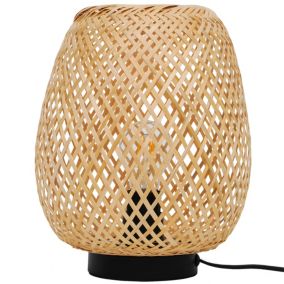 Lampa stołowa GoodHome Kasungu 1-punktowa E27 natural / biała