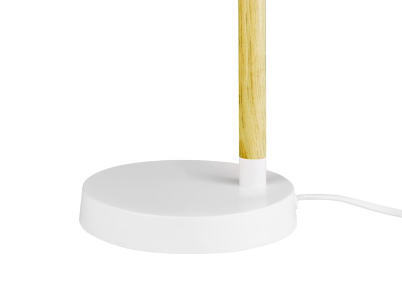 Lampa stołowa GoodHome Mulanje 1-punktowa E27 biała / drewno