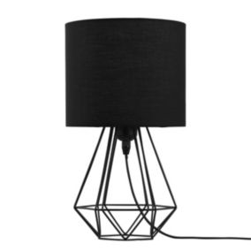 Lampa stołowa GoodHome Smertrio 1-punktowa E27 klosz czarna