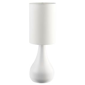 Lampa stołowa GoodHome Tertrez 1-punktowa E14 biała