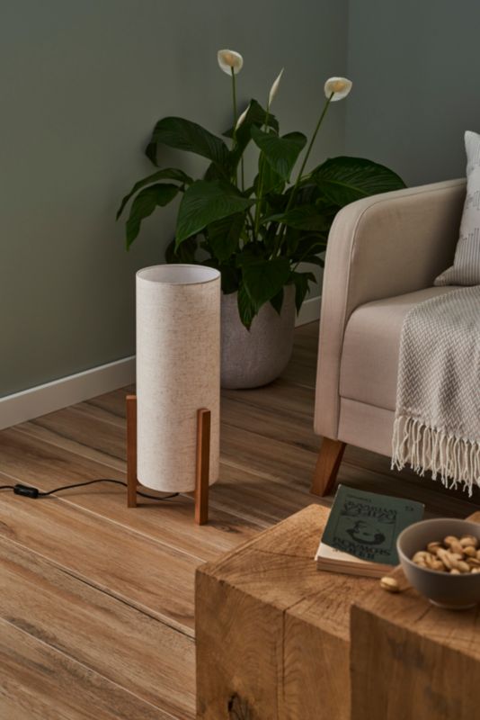 Lampa stołowa Ones L 1 x E27 biała/drewno