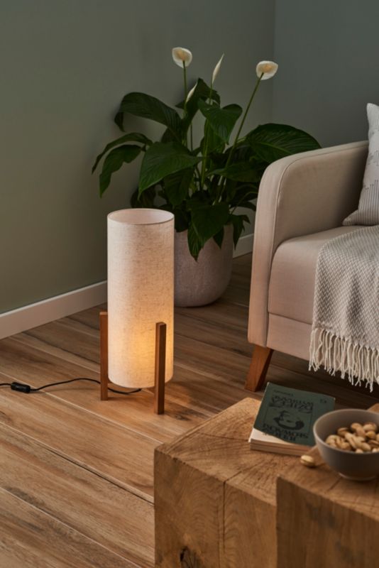Lampa stołowa Ones L 1 x E27 biała/drewno