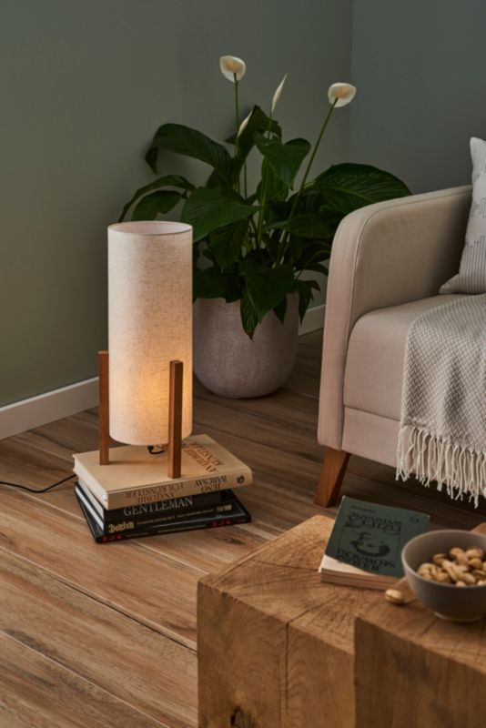 Lampa stołowa Ones L 1 x E27 biała/drewno