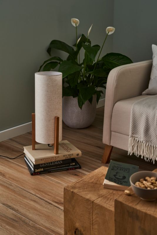 Lampa stołowa Ones L 1 x E27 biała/drewno