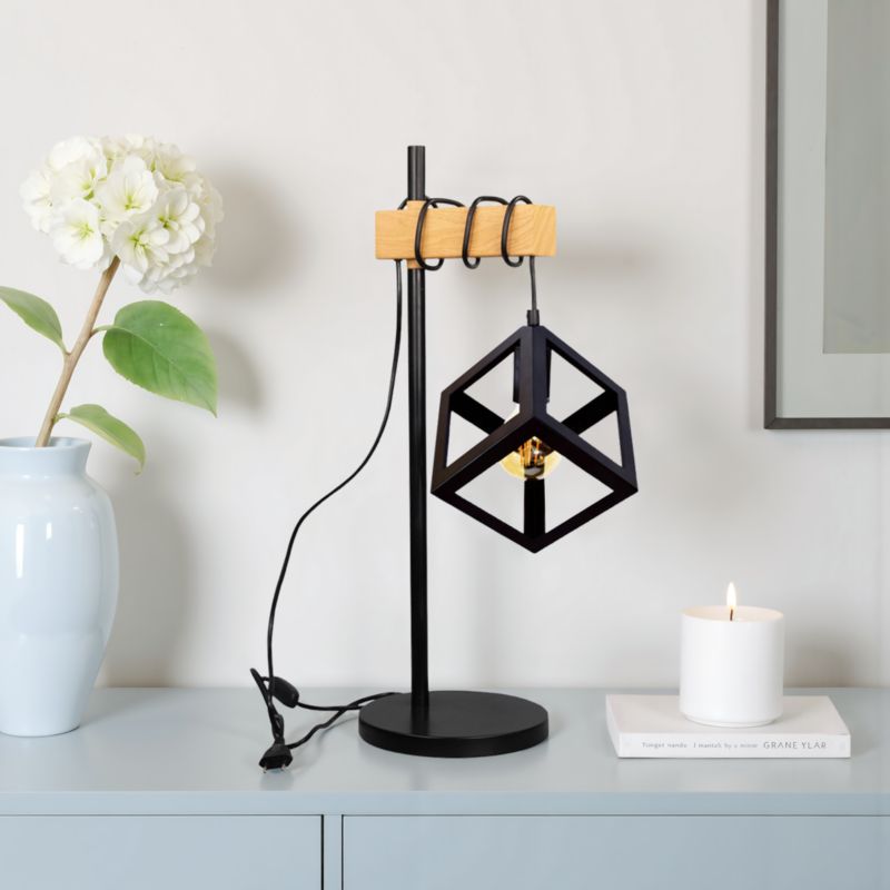Lampa stołowa Polux Sweden Wood 1 x 20 W E27