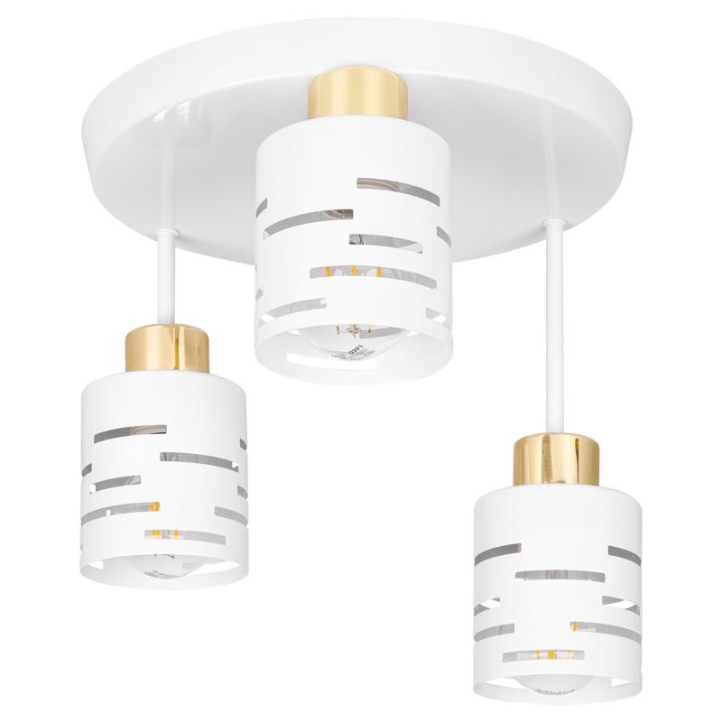 Lampa sufitowa 3x E27 LED MasterLED Elen wisząca biała złota oprawa kinkiet 1 szt.