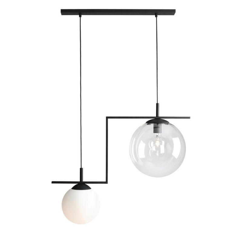 Lampa sufitowa Aldex Zac czarno-biała-przezroczysty wym: 110 x 72,5 x 70 cm 2xE27 x 60W 1 szt.