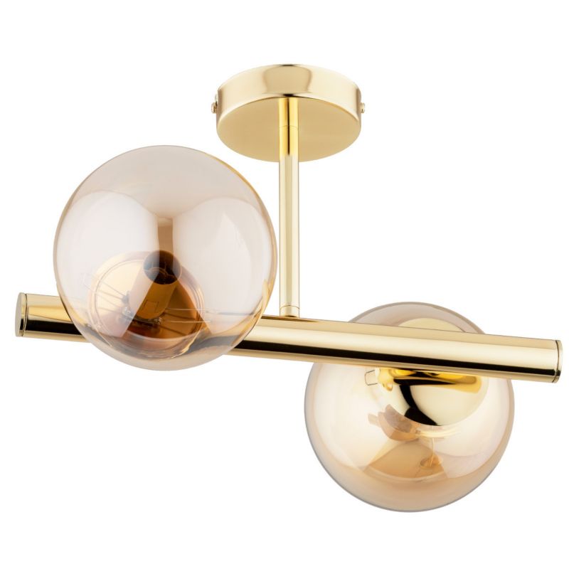 Lampa sufitowa Alfa Eral złoto-bursztynowy wym: 28 x 38 x 38 cm 2xE14 x 10W 1 szt.