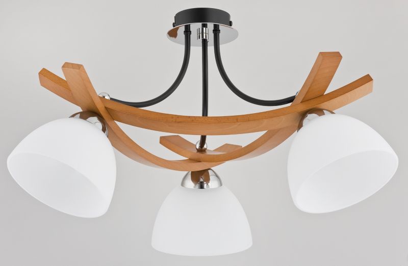 Lampa sufitowa Alfa JONA biało-czarna-chromowana 3xE27x15W wym:30x44x44cm IP20 -1 szt.