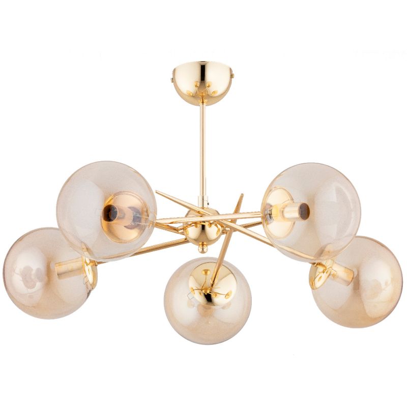 Lampa sufitowa Alfa PRIMERY złoto-bursztynowy 5xE14x10W wym:38x63x63cm IP20 -1 szt.