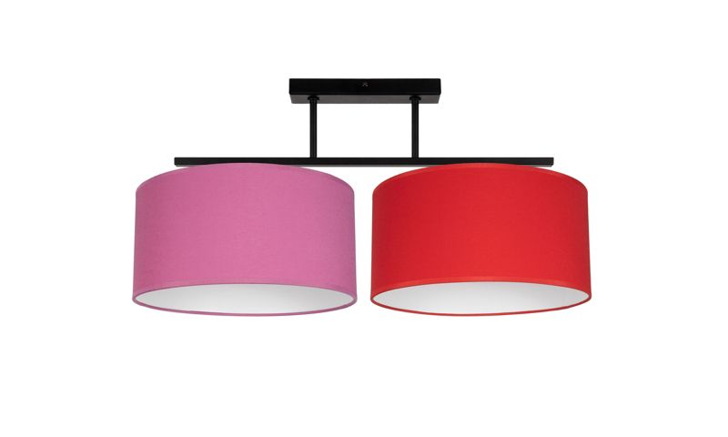 Lampa sufitowa ASTRA HEXE E27 tkanina x 60W różowy czerwony H0418 1 szt.