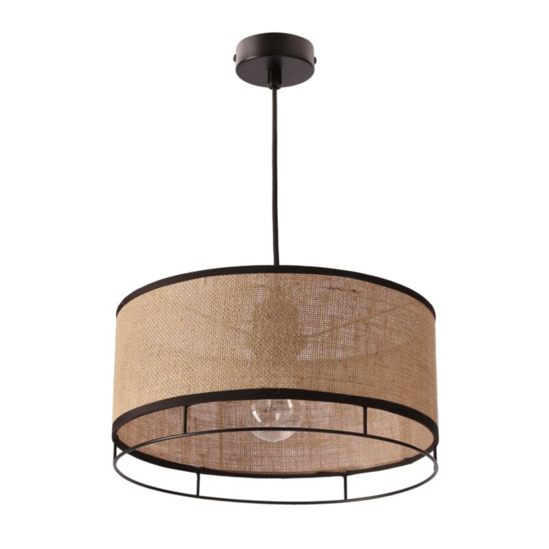 Lampa sufitowa beżowy abażur Candellux Ardi czarno-beżowa 1xE27x40W IP20 wym:100x30x30cm - 1 szt.