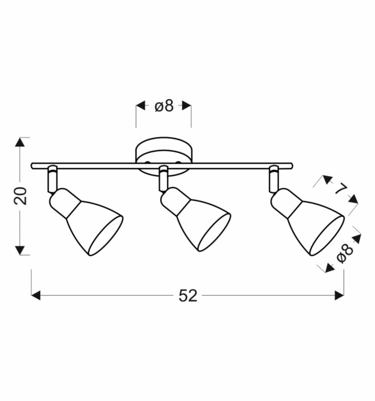 Lampa sufitowa białe klosze Candellux Costa czarno-biała 3xE14x40W IP20 wym:20x52x8cm - 1 szt.