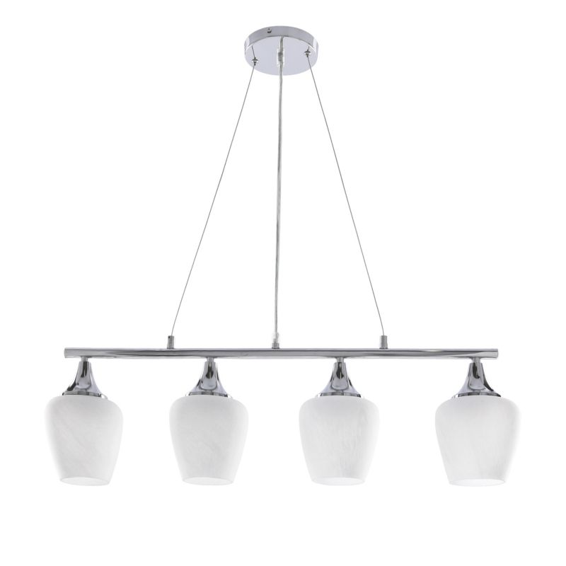 Lampa sufitowa białe klosze Candellux Electra chromowana 4xE27x60W IP20 wym:120x70x12cm - 1 szt.