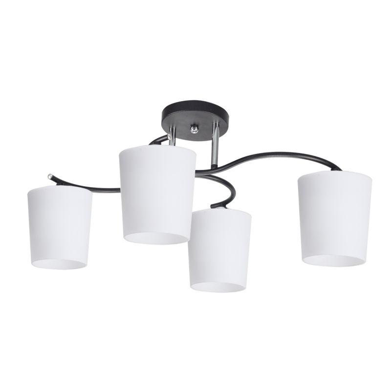 Lampa sufitowa białe klosze Candellux Esnyr czarna 4xE27x40W IP20 wym:25x59x39cm - 1 szt.