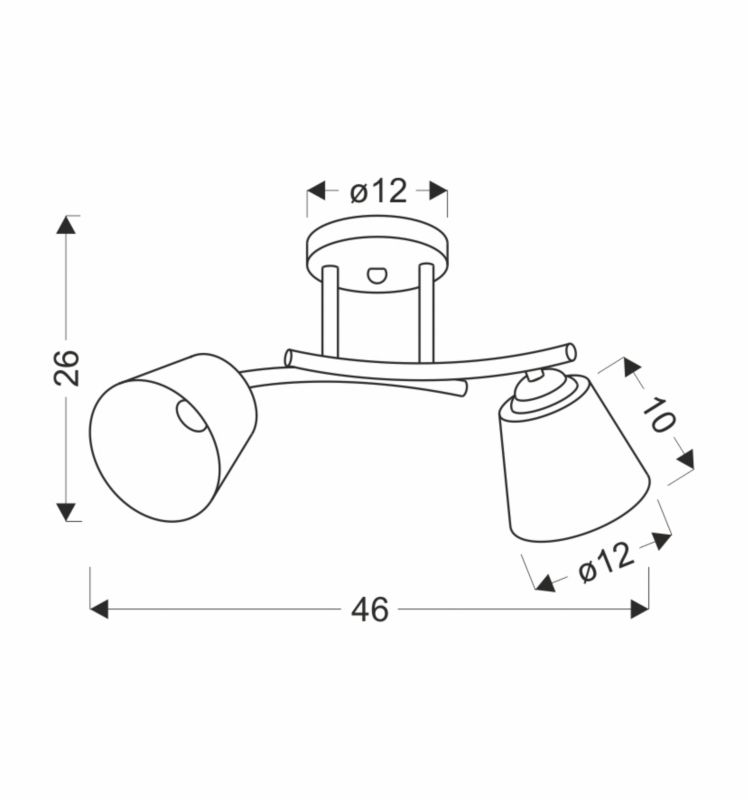 Lampa sufitowa białe klosze Candellux Greco czarno-złota 2xE27x40W IP20 wym:26x46x20cm - 1 szt.