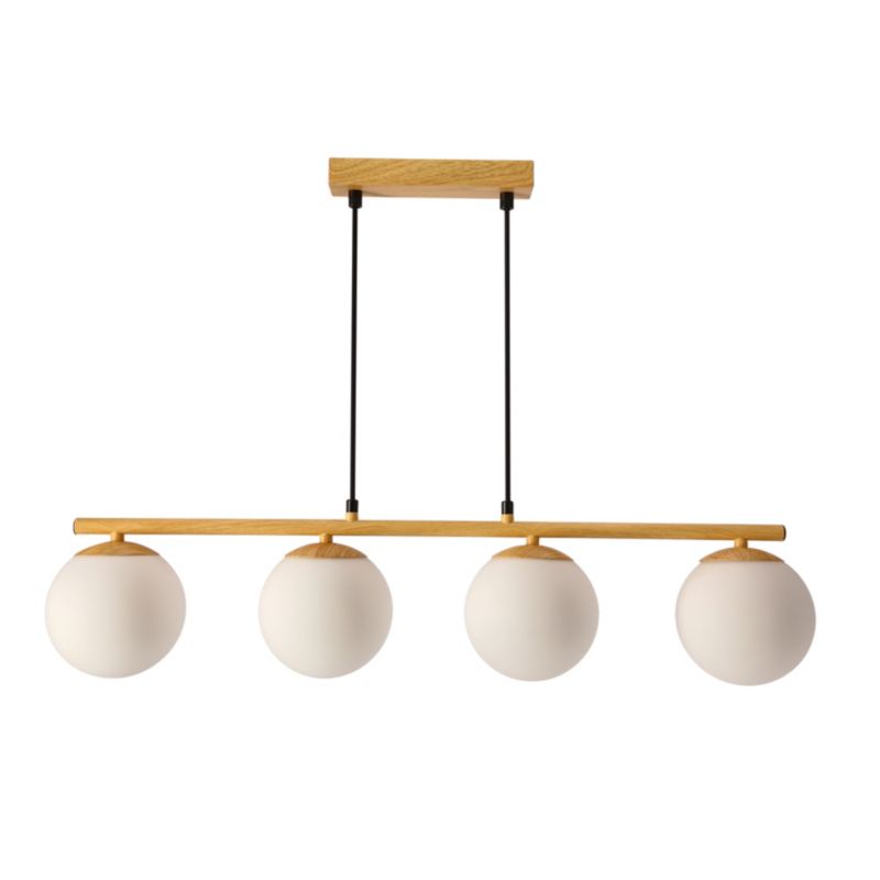 Lampa sufitowa białe kule Candellux Carrine jasne drewno 4xE14x40W IP20 wym:100x68x13cm - 1 szt.