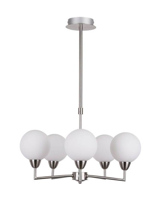 Lampa sufitowa białe kule Candellux Logos chromowana-srebrna 5xG9x25W IP20 wym:65x45x45cm - 1 szt.