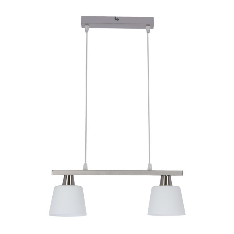 Lampa sufitowa białe szklane klosze Candellux Hybryda nikiel mat-biała 2xE14x40W IP20 wym:100x40x11cm - 1 szt.