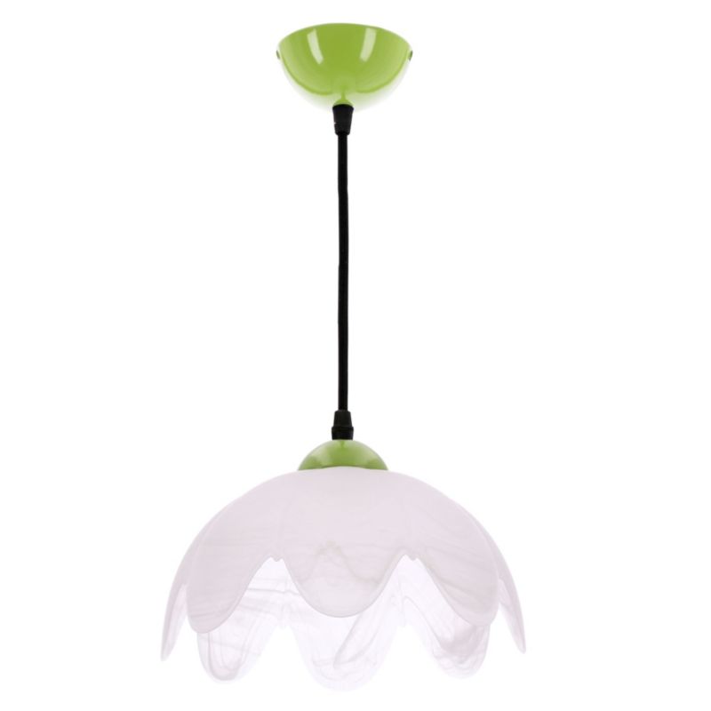 Lampa sufitowa biały klosz Candellux Colori zielona 1xE27x60W IP20 wym:100x25x25cm - 1 szt.