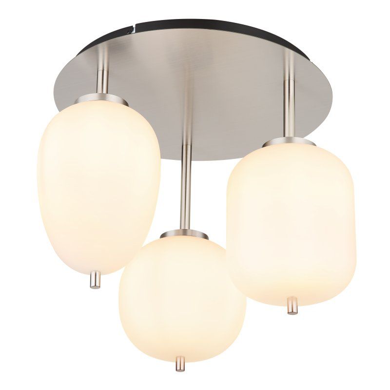 Lampa sufitowa BLACKY I Globo 15345-3DNO matowy nikiel/opal szkło 3xE14 46 cm 1 szt.
