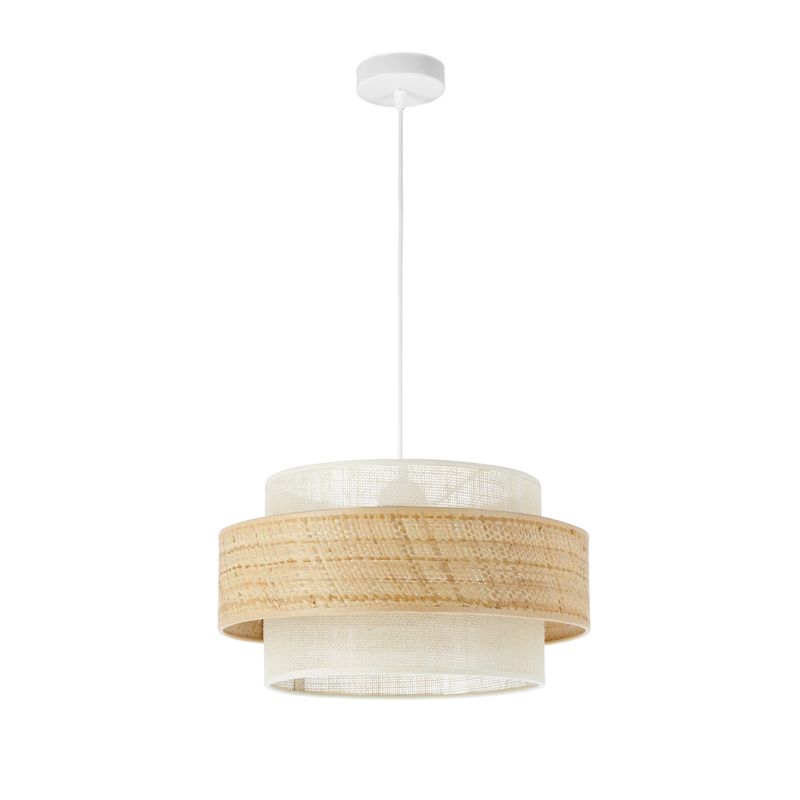 Lampa sufitowa BOHO HEXE tkanina juta 1 x 60W E27 biały H0172 1 szt.