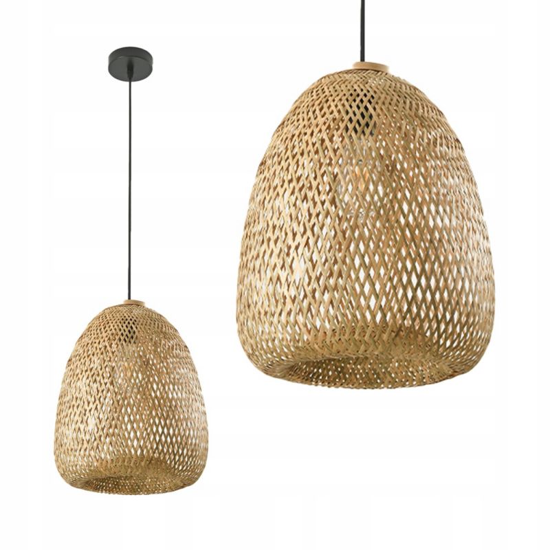 Lampa Sufitowa Boho LLS Klosz Bambusowy E27 1szt.