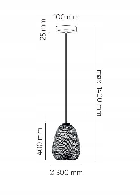 Lampa Sufitowa Boho LLS Klosz Bambusowy E27 1szt.