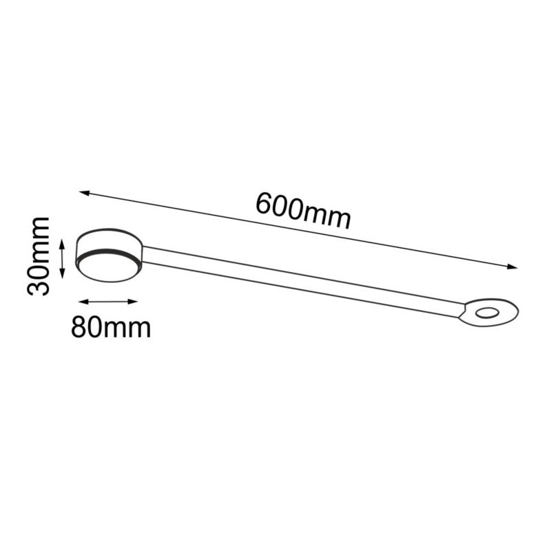 Lampa sufitowa Brosline Drop Line czarna wym: 3 x 60 x 8 cm 1xGX53 x 9W 1 szt.