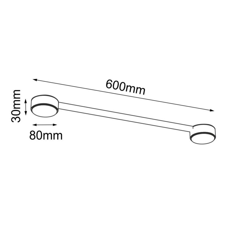 Lampa sufitowa Brosline Drop Line czarna wym: 3 x 60 x 8 cm 2xGX53 x 9W 1 szt.