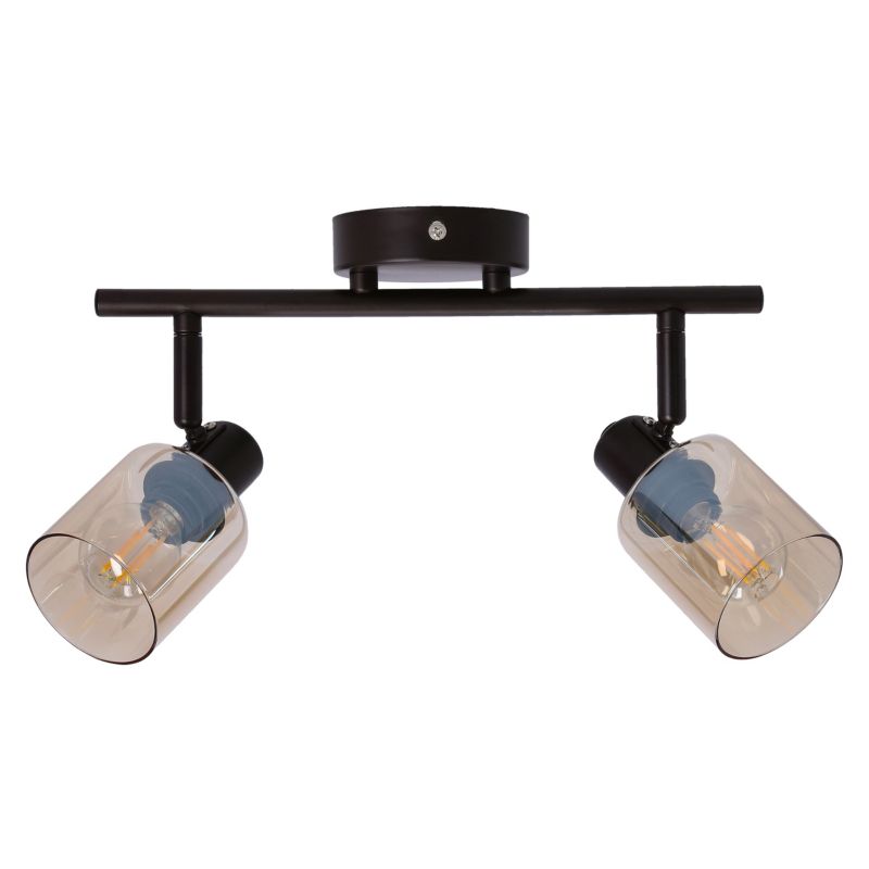 Lampa sufitowa bursztynowe klosze Candellux Agra czarno-bursztynowa 2xE14x40W IP20 wym:19x36x9cm - 1 szt.