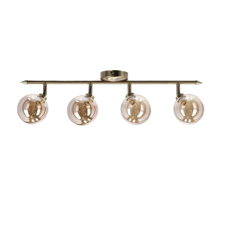 Lampa sufitowa bursztynowe klosze Candellux Rodia mosiężno-złota 4xG9x40W IP20 wym:18x82x10cm - 1 szt.