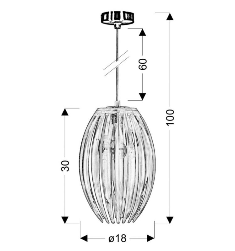 Lampa sufitowa Candellux Abuko chromowana-niebieska wym: 100 x 18 x 18 cm 1xE27 x 60W 1 szt.