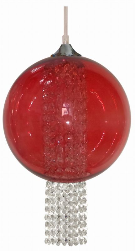 Lampa sufitowa Candellux Allani chromowana-czerwona-przezroczysty wym ...
