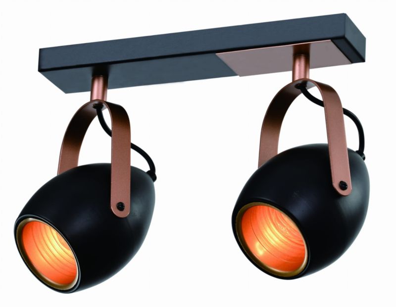 Lampa sufitowa Candellux Anica czarno-miedziana  2 x E14 x 40W wym: 30 x 18 cm - 1 szt.