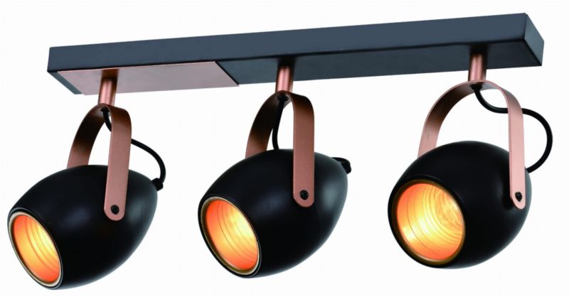 Lampa sufitowa Candellux Anica czarno-miedziana  3 x E14 x 40W wym: 46 x 13 cm - 1 szt.