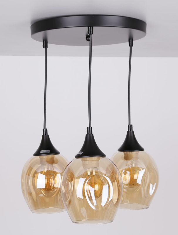 Lampa sufitowa Candellux Aspa czarno-brązowa wym: 100 x 39 x 39 cm 3xE27 x 40W 1 szt.