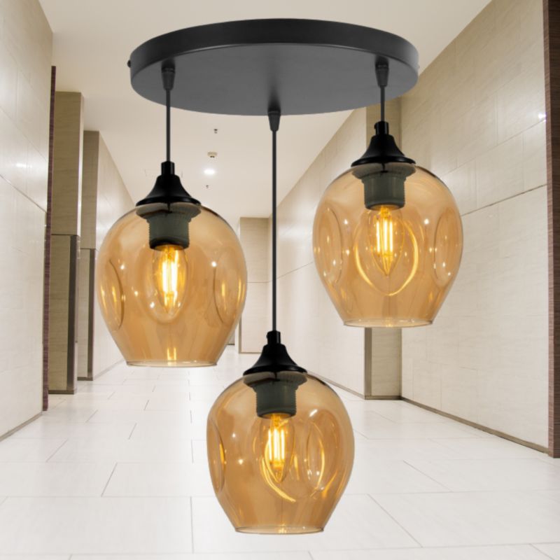 Lampa sufitowa Candellux Aspa czarno-brązowa wym: 100 x 39 x 39 cm 3xE27 x 40W 1 szt.