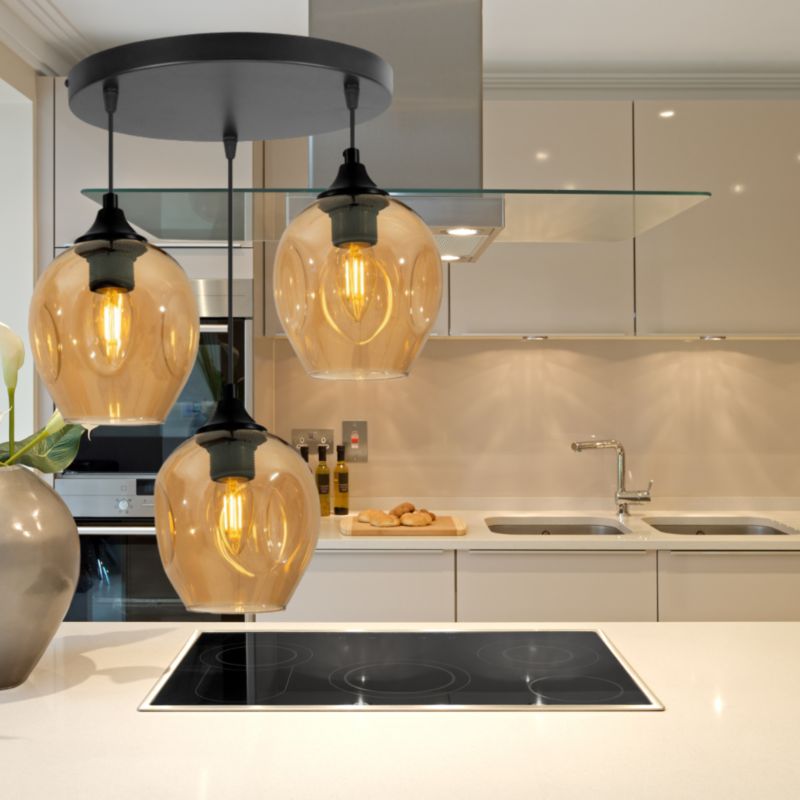 Lampa sufitowa Candellux Aspa czarno-brązowa wym: 100 x 39 x 39 cm 3xE27 x 40W 1 szt.