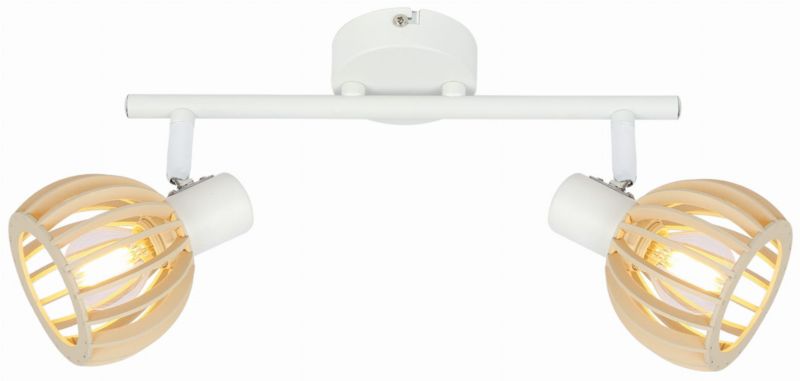 Lampa sufitowa Candellux Atarri  biała jasne drewno wym: 18 x 43 x 10 cm 2xE14 x 25W 1 szt.