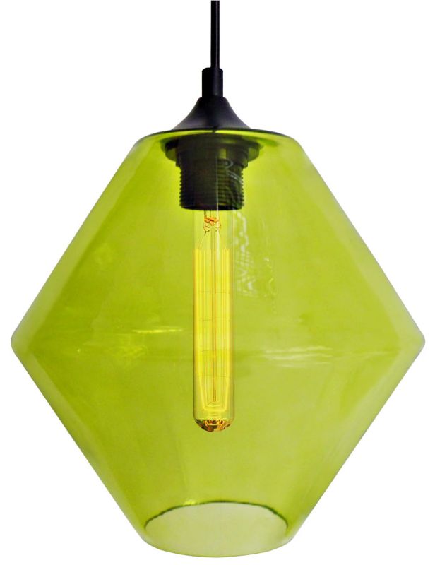 Lampa sufitowa Candellux Bremen czarno-zielona wym: 110 x 23 x 23 cm 1xE27 x 60W szkło 1 szt.