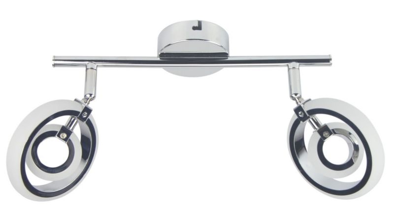 Lampa sufitowa Candellux Celt  biała chromowana wym: 20 x 40 x 10 cm wbudowany LED 6W 1 szt.